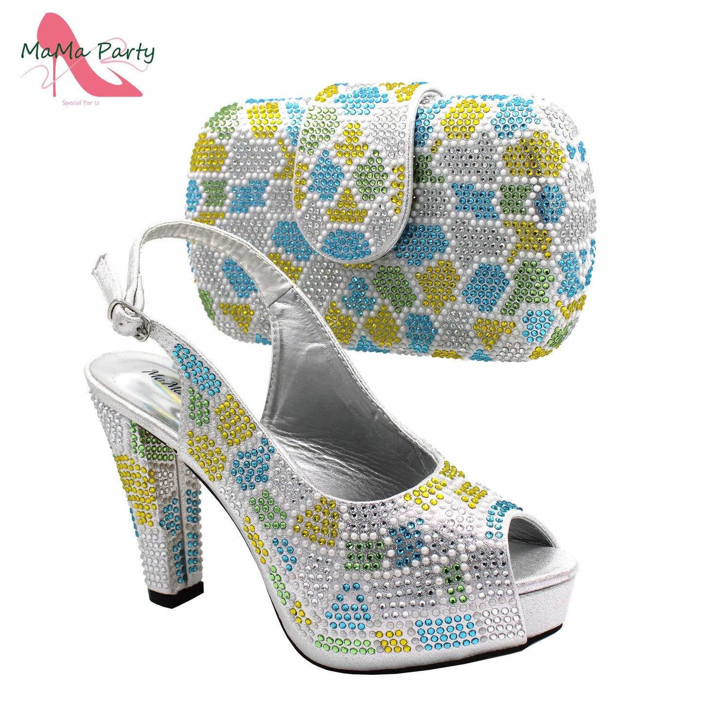 2024 Special Design Wine Color High Quality Square Heels Sandal Italian New Shoes and Bag Set for Wedding