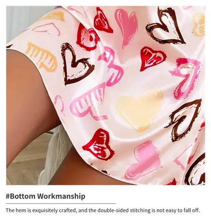 Ladies Sexy Sling Nightgown Nightdress Women's Sexy Lingerie Silk Satin Sleepwear Floral Pinting Nightwear Homewear Mini Dress