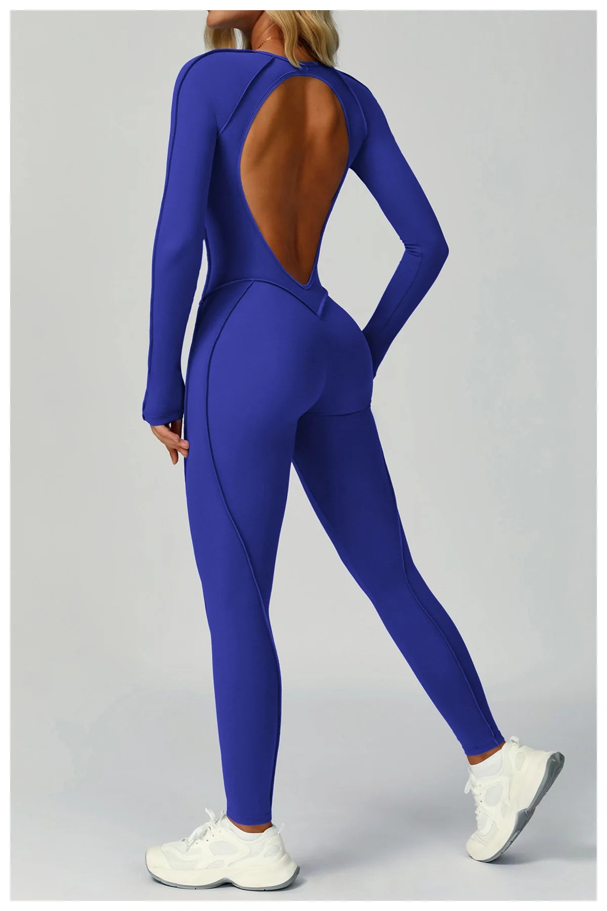 Sexy Hollow Back Long Sleeve Yoga Jumpsuit Women Quick Dry One-piece Yoga Suit Gym Training Leggings Playsuit Slim Fit Bodysuits