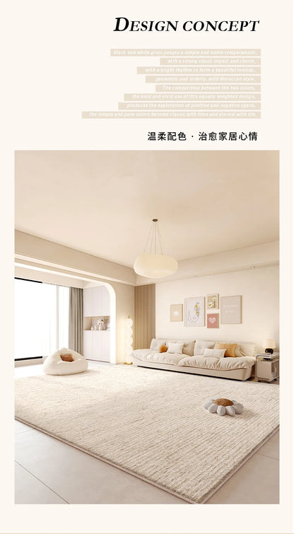 Cream Style Living Room Decoration Rug Light Luxury Rugs for Bedroom Fluffy Soft Cloakroom Carpet Household Washable Floor Mat