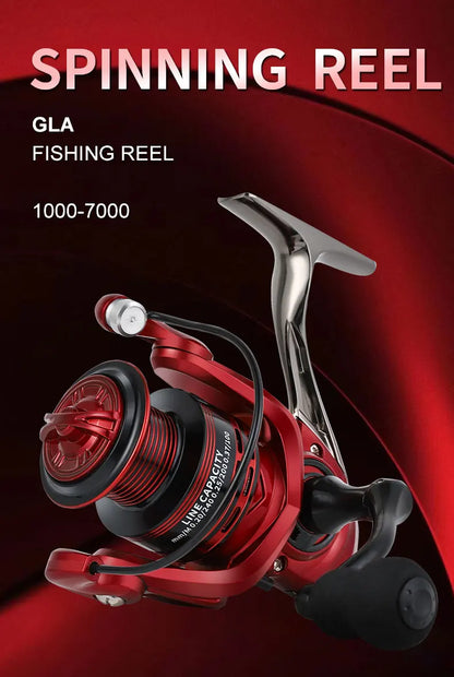 BILLINGS Metal Fishing Reel Spinning 5.2:1 Freshwater Saltwater Spinning Reel Max Drag 12KG 1000-7000 Series Fishing Reel