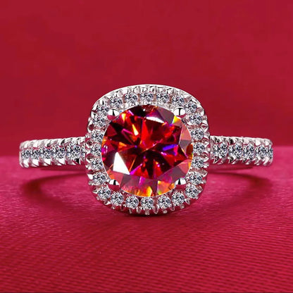 Best-selling 925 sterling silver 1-carat diamond square ring, suitable for engagement, proposal or party wear, stylish and versa
