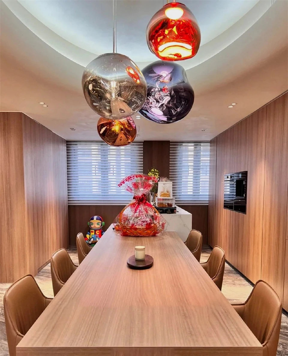 Nordic LED Pendant Lights Creative Restaurant Living Room Bedside Loft Indoor Chandelier Decoration Glass Hanging Light Fixture