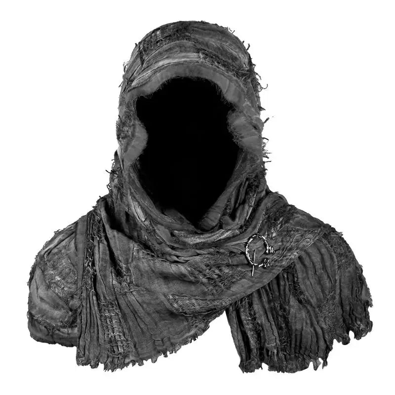 Techwear Style Ripped Tassel Punk Vintage Scarf Man Woman Medieval Knight Cape Cloak Halloween Cosplay Shawl Costume