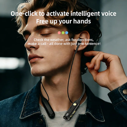 KEBIDUMEI Bluetooth 6.0 Neckband Headphones Support Wired /BT/TF/FM Radio 4 in 1 Gaming Headsets Wireless Earphones Earbuds