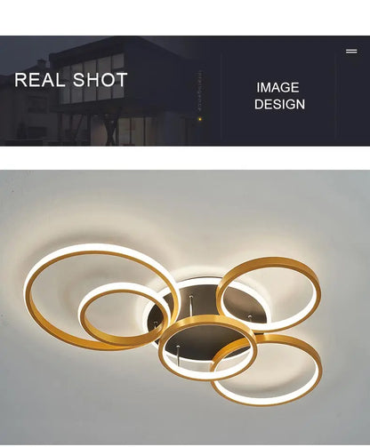 Modern LED Ceiling Chandeliers With Remote Control Decor Home Ring Lamp Living Room Bedroom Dining Room Ceiling Light Fixtures