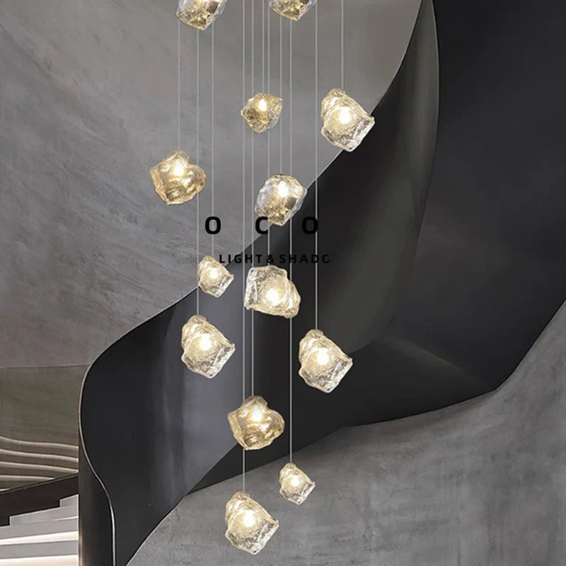 Light luxury home decoration pendant light, staircase light, living room pendant light, dining room light, indoor lighting