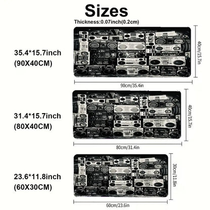 Large Retro Cassette Tape Gaming Mouse Pad NonSlip Rubber Base Keyboard Desk Mat Vintage Desktop Mousepad Gamer Office Table Mat
