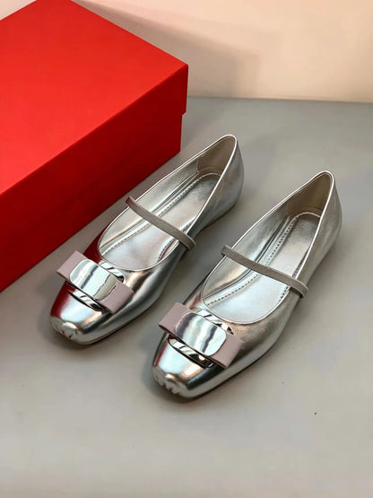 Women's Mary Jane Ballet Flats Bow Shoes