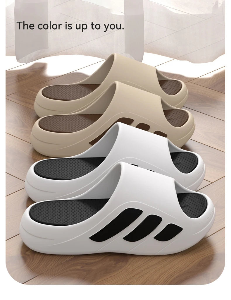 New Men Slippers Slides with a Sense High Aesthetic Value External Wear Anti Slip Thick Bottom, Beach Cool Slippers for Men
