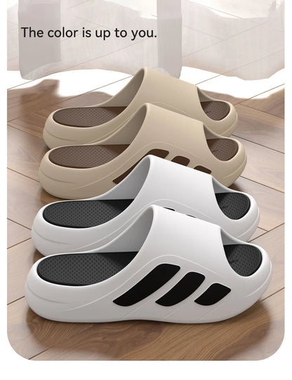 New Men Slippers Slides with a Sense High Aesthetic Value External Wear Anti Slip Thick Bottom, Beach Cool Slippers for Men