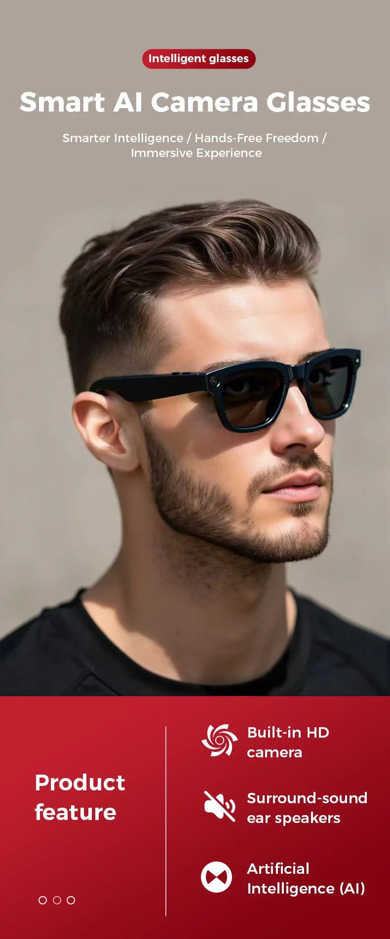 M01 Smart Glasses Video Recording Camera Sunglasses AI Translation Technological Gadgets Sports VR Headphones for Man Woman 2026