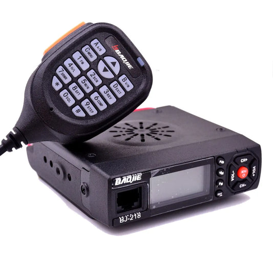BAOJIE BJ218 Car Trunk Mobile Radio Dual Band 25W 256CH Scan DCS CTCSS Power Cable Keyboard Microphone Wireless Communication