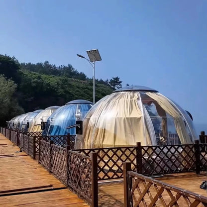 Prefab Luxury PC Outdoor Igloo Glamping Dome House Clear Bubble House Polycarbonate Geodesic Tent Hotel Use