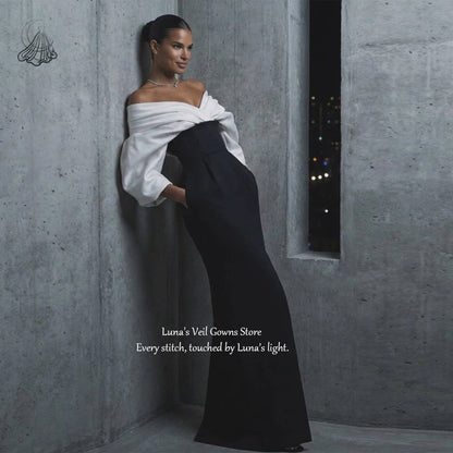LunaV Contrast Color 2026 Prom Dresses Elegant Off The Shoulder Pleat Mermaid Long Evening Gown Formal Party Dress Customized