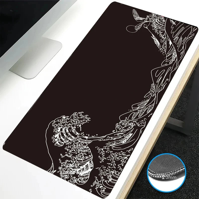 VIKAMA Large Mouse Pad Great Wave off Kanagawa Design Non-Slip Gaming Desk Mat for Office And Gaming Desktop Decoration
