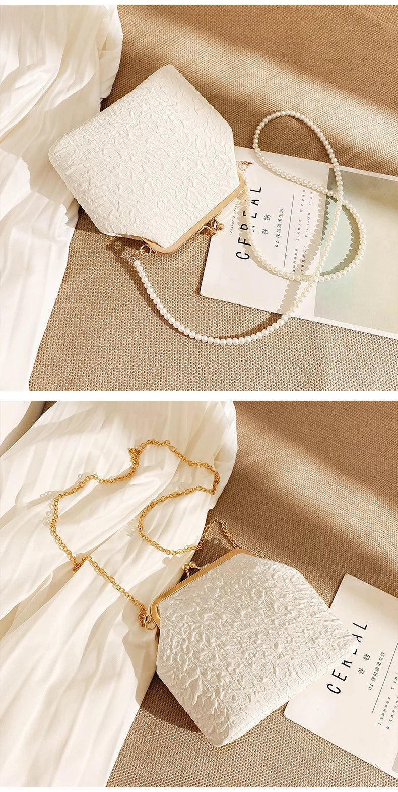 Mobile Phone Bags Pearl Chain Crossbody Bag for Women Shoulder Bags Makeup Bag Purse and Handbags Mother Kids Bag for Girl Сумка