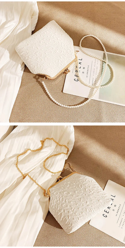 Mobile Phone Bags Pearl Chain Crossbody Bag for Women Shoulder Bags Makeup Bag Purse and Handbags Mother Kids Bag for Girl Сумка