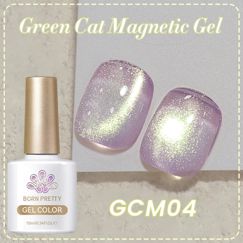 BORN PRETTY 10ml Cat Magnetic Gel Nail Polish Moonlight Glass Bead Water Light Crystal Soak Off UV Varnish For DIY Nail Art