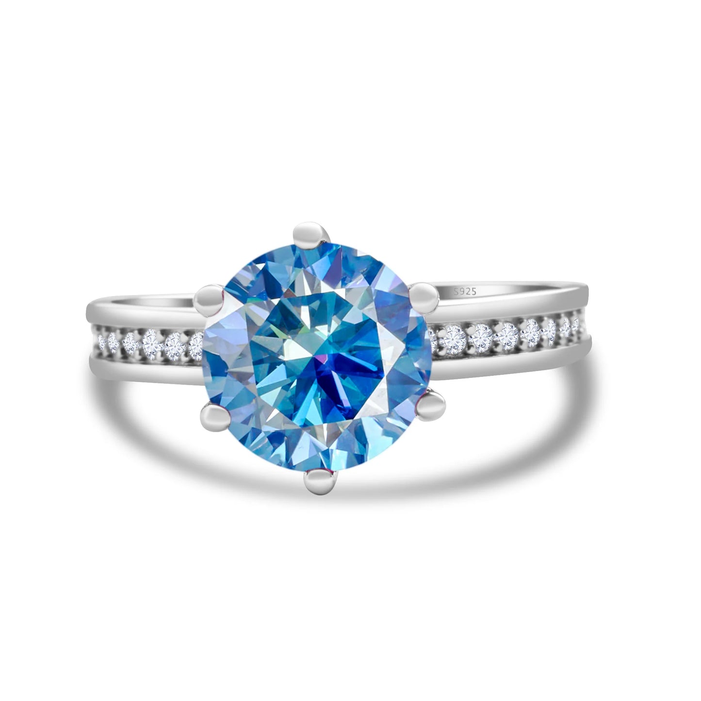 1-3ct Moissanite Wedding Rings Women 925 Sterling Silver Plated 18K White Gold Ring Engagement Promise Band Fine Jewelry Gift