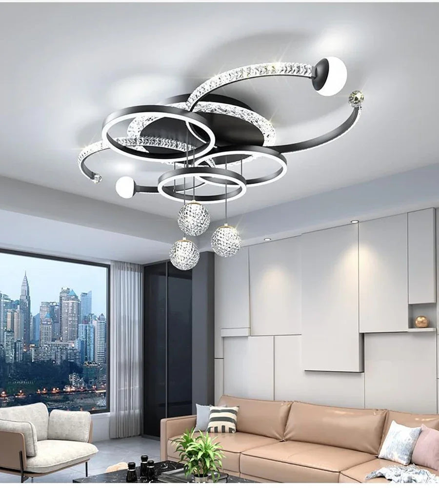 Nordic style eye protection living room light, simple, modern, atmospheric, high-end crystal ceiling light, Guangdong