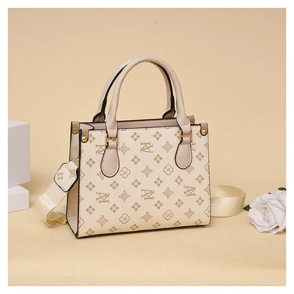 Elegant Retro Women's Tote Bag Single Shoulder Crossbody Bag Floral Print Ladies Handbag Luxury Texture Commuter Messenger Bag