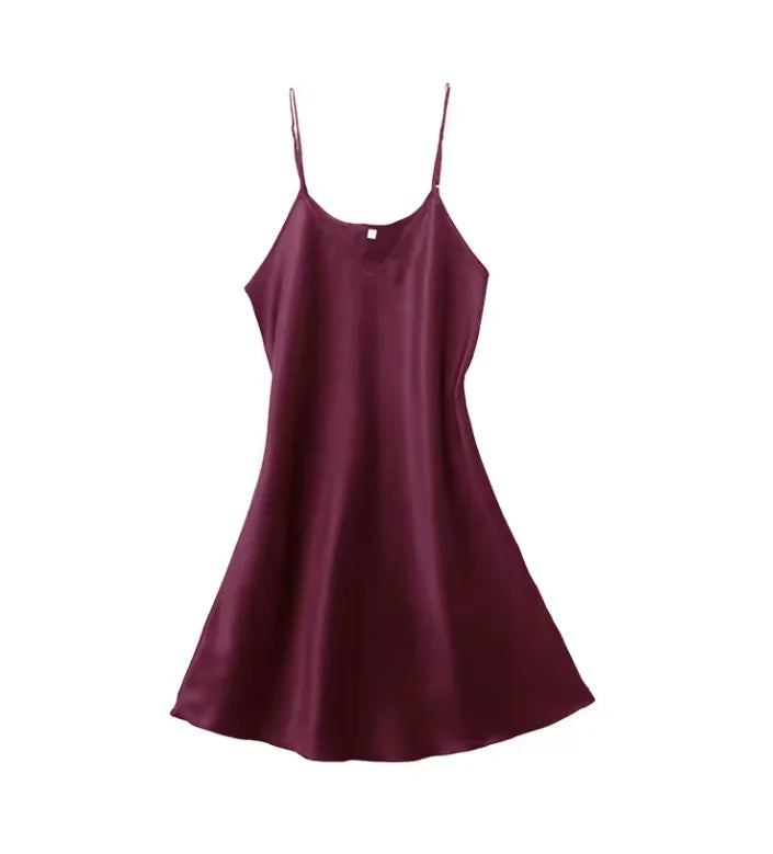 Women's Solid Nightgown Simple and Comfortable Silky Smooth Skin Friendly Available in Various Colors for a Good Night S Sleep