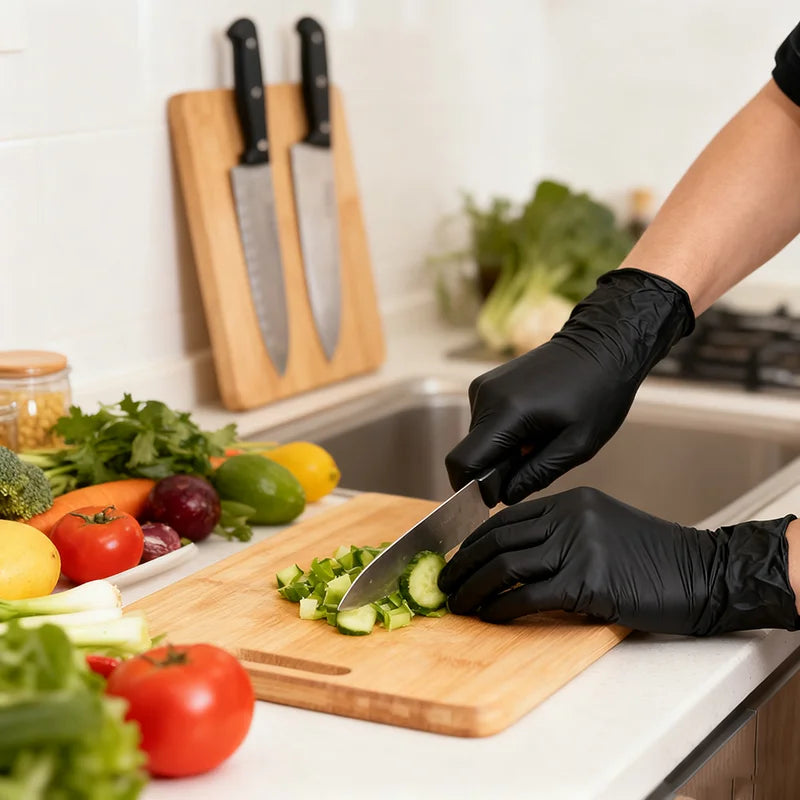 20/50/100PCS Black Nitrile Waterproof Gloves Dish Washing Kitchen Household Gloves Dog Wash Glove For Food Working Gloves