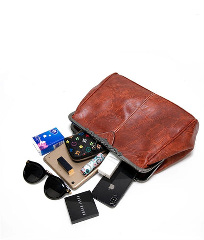 Shoulder Bags Women Retro Frame Purses Girls Crossbody Messenger Bag Small Handbags for Phone Party Faux Oil Leather Clip Bag