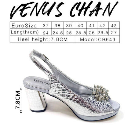 2024 Italian Design Rhinestone-encrusted Ladies Party Shoes And Special Bag High Heels And Dual Purpose Bag Women's Shoes