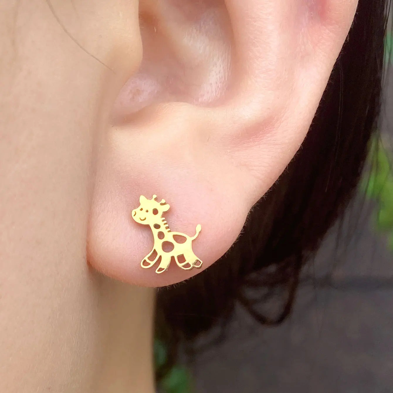 Minimalist Stainless Steel Earings Mini Heart Star Geometric Stud Earrings For Women Cute Cat Dog Flower Leaf Earrings Jewelry