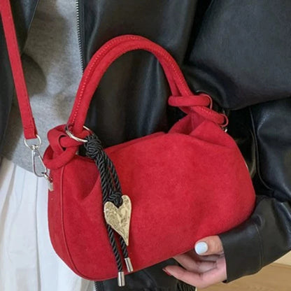 Small Suede Fashion Leather Shoulder Bags for Women 2025 Luxury Designer Brand Trend Crossbody Bag Females Short Handle Handbags
