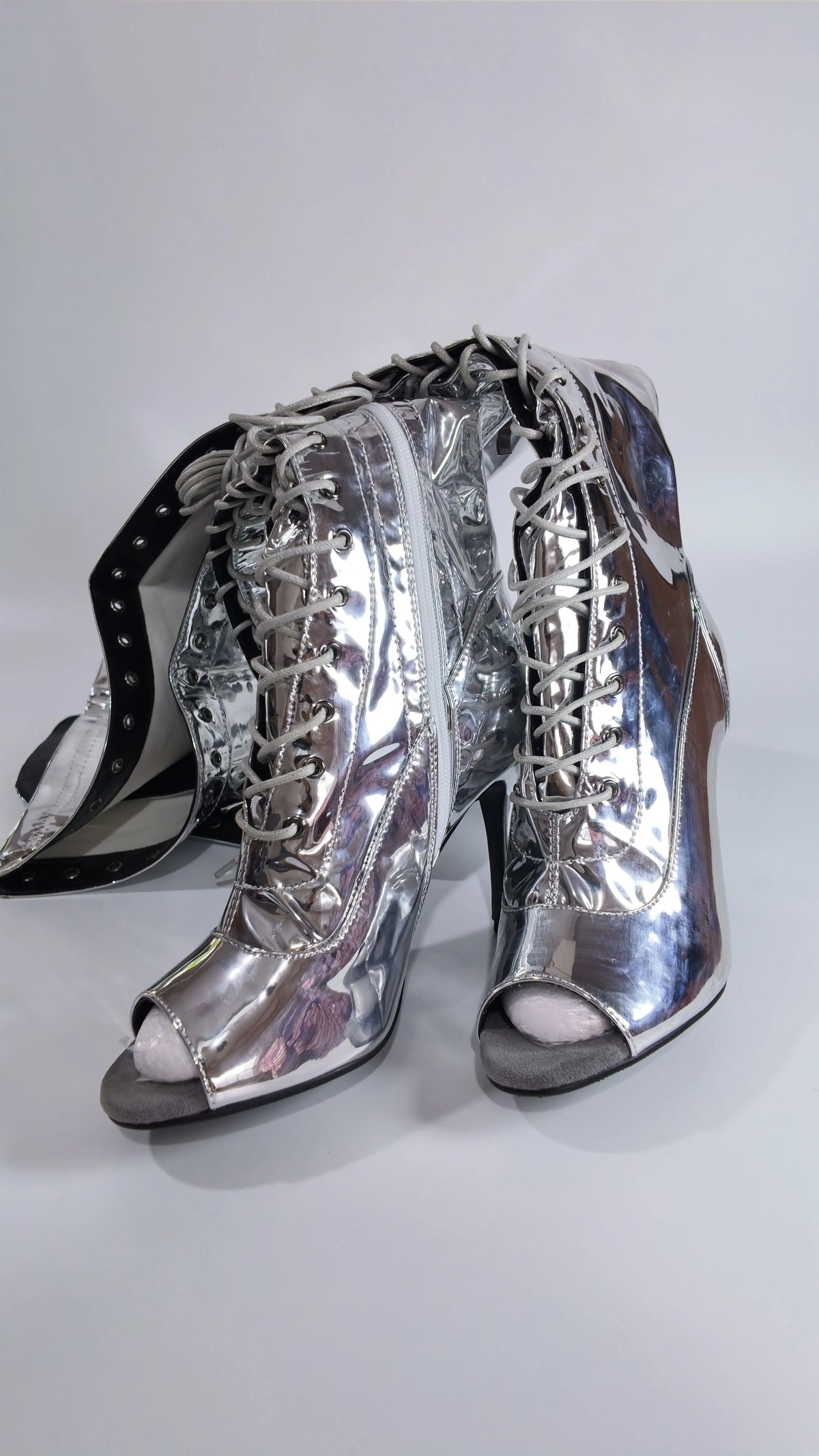 Over the knee Long Boots Women Heels Soft Lace-up Boots Stilettos Jazz Dance Latin Dancing Outdoor Sexy Stilettos Booties