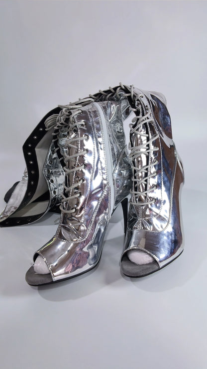 Over the knee Long Boots Women Heels Soft Lace-up Boots Stilettos Jazz Dance Latin Dancing Outdoor Sexy Stilettos Booties