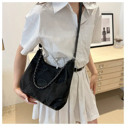 New Summer Chain Commuting Bag, Casual Student Soft Face Large Capacity Bag for Women, Fashion Single Shoulder Crossbody Bags