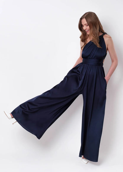 Elegant Palazzo Jumpsuit for Bridesmaids Multiway Convertible Jumpsuit Formal Multi Wrap Wedding Dress Cocktail Floor Jumpsuits
