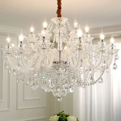 Luxury Home Crystal Chandeliers Villa Lighting for Living Room Decorate LED Ceiling Pendant Lights Indoor Hanging Lights Fixture