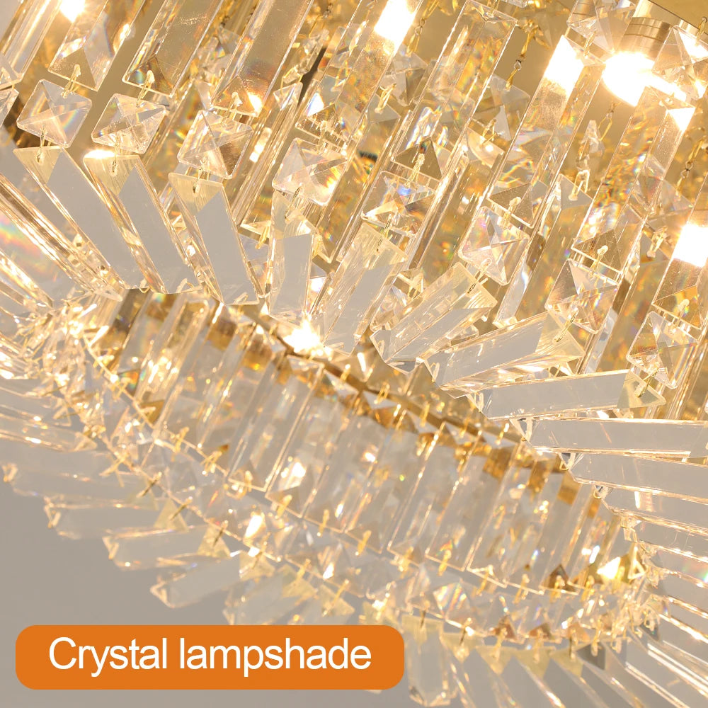 Gold Luxury Crystal Ceiling Lamp Living Room Modern Chandeliers Decoration Led Ceiling Lights Lighting Fixture Diameter 40 50cm