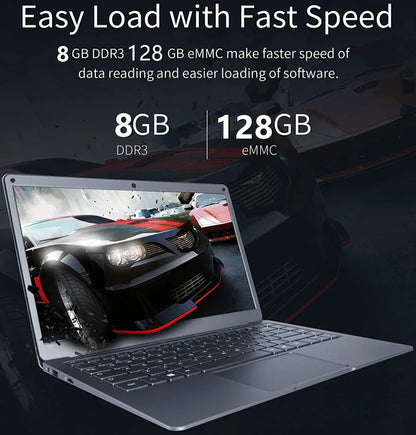 14.1 INCH 6GB RAM DDR3L 128GB ROM Windows 10 Laptop PC Intel Celeron N3450 with Docking Keyboard Dual Camera