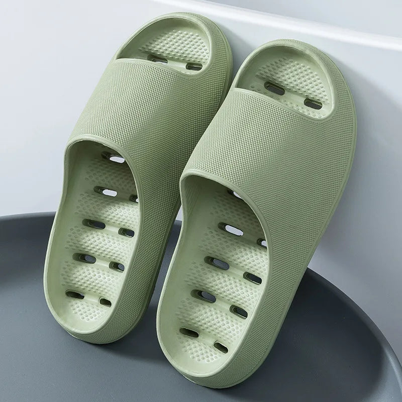 Men's Bathroom Bathing Slippers Women's New Summer Indoor Home Eva Anti-Slip Anti-Odor Couple Shower Leakage Quick-Drying Slippers for Women