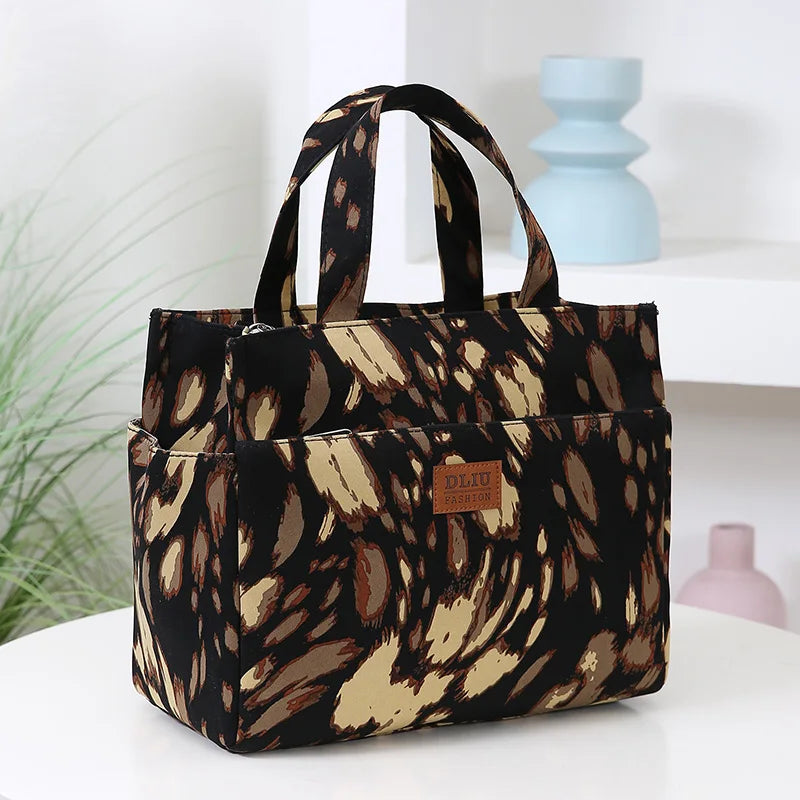 New Large Capacity Thickened Cloth Art Handbag Minimalist Work Lunch Box Storage Bag Suitable for Shopping Miscellaneous Uses