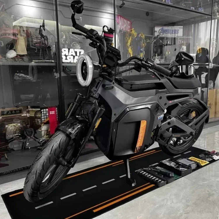 VIKAMA Motorcycle Display Mat Durable Anti Slip Racing Runner Rug Garage Parking Floor Mat Home Decoration