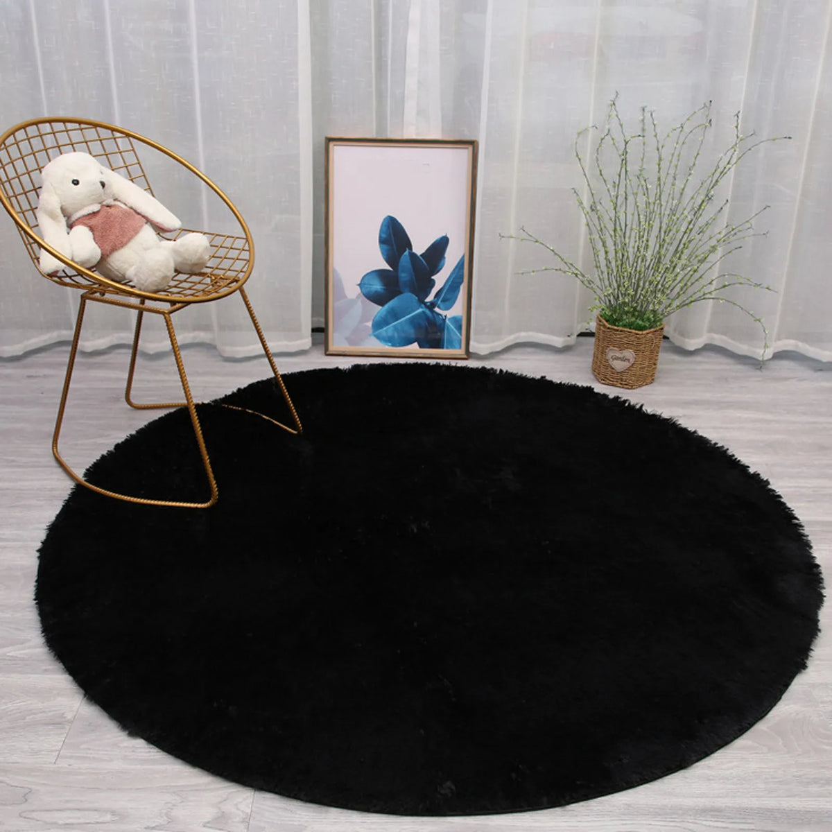 40 Cm Round Rug For Bedroom Super Fluffy Circle Rugs Cute Soft Faux Non Slip Shaggy Rug For Kids Girls Home Dorm Decor
