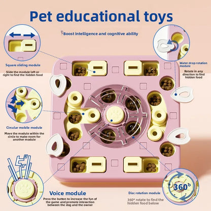 Multi Layer Sliding Pet Puzzle Slow Feeder Tray Snuffle Treat Maze Toy Anti Choke Prevent Bloating Relieve Boredom for Dogs Cats