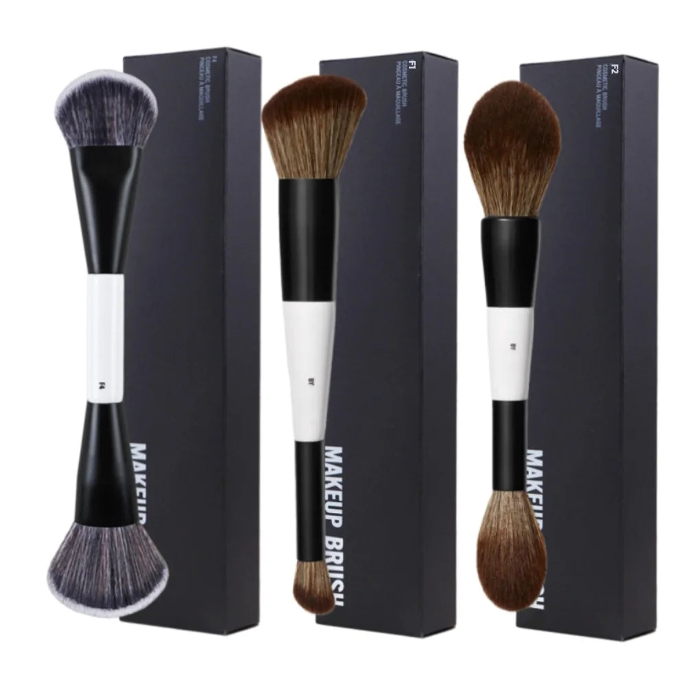 Dual-Ended Foundation Face Brush F4 Powder F1 Blush Contour F2 Makeup Brushes with Box Packaging