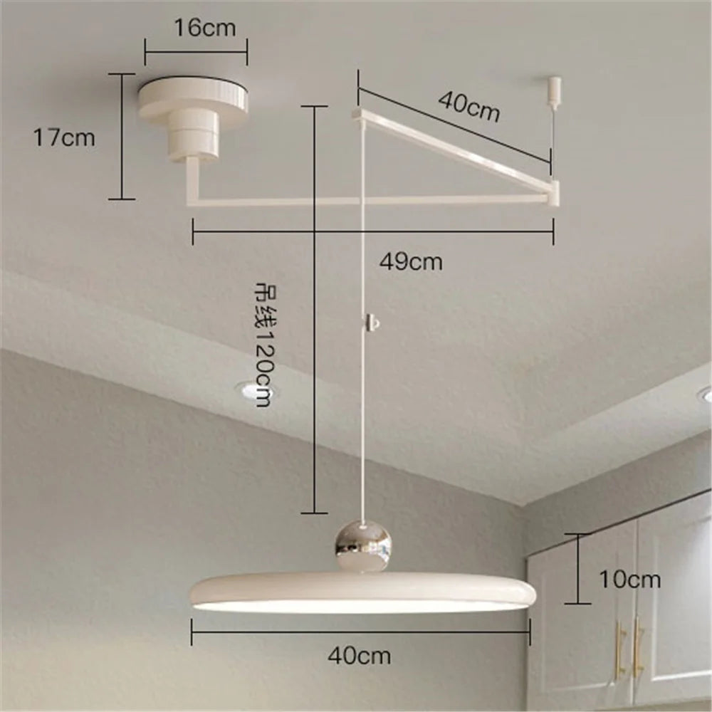 Nordic Cream Iron Swing Arm Lamp Adjustable Rotatable Pendant Wall Light for Bedside Living Room Desk Led Lights