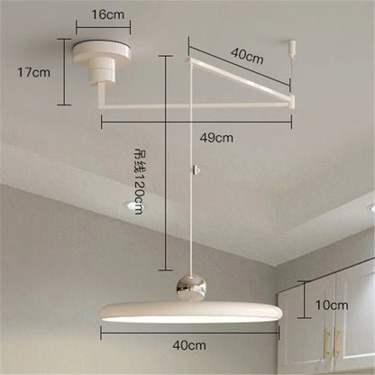 Nordic Cream Iron Swing Arm Lamp Adjustable Rotatable Pendant Wall Light for Bedside Living Room Desk Led Lights