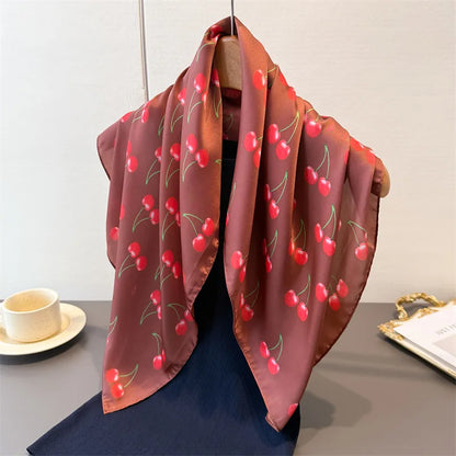 70*70cm Zebra Stripes Print Head Scarf for Women Silk Square Scarves Foulard Bandana Fashion Decorate Hijab Female Neckerchief