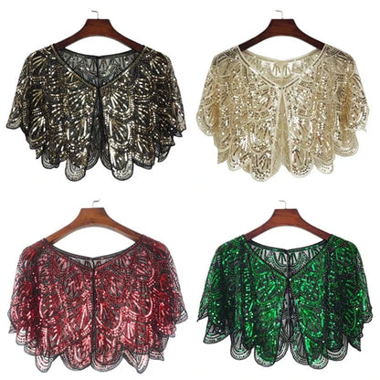 Sequins Lace Shawls Palaces Styles Women Shawls Sunscreen Hollows Out Cloak Tippet For Ladies Shawls Stylish Layering Women's
