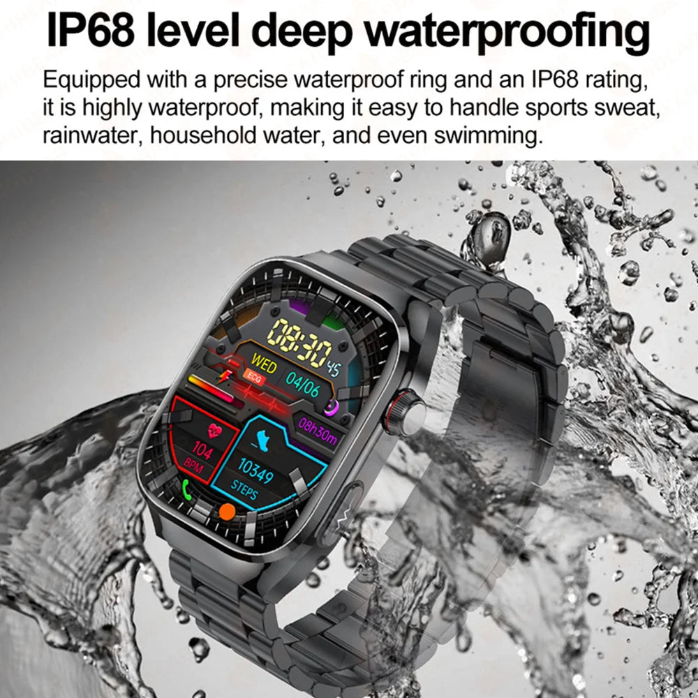 TK16 Smart Watch Men 2.04 Inch Amoled Bluetooth Call AI Voice ECG Health Monitoring SOS Sports Fitness Tracker Women Smartwatch